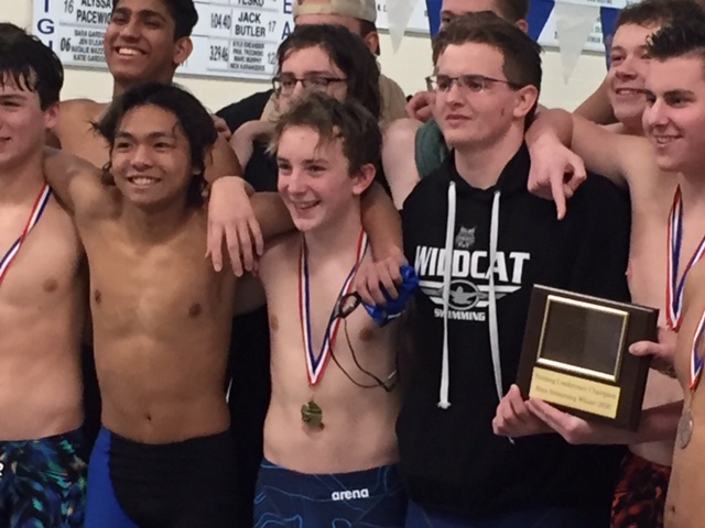 Boys' Swimming takes the Nutmeg Conference Championship.  Plenty of wins by Ellington and State qualifying times.
