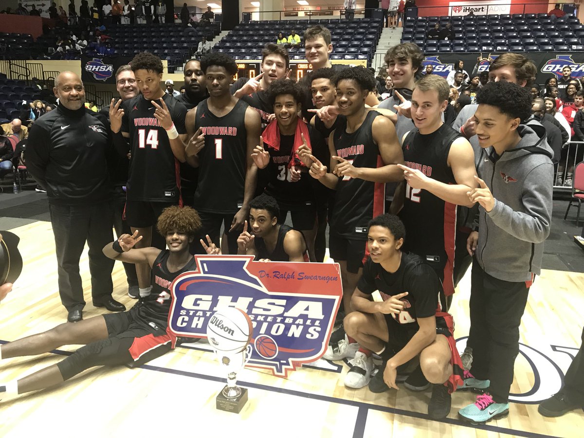 WAWarEagles's tweet photo. Woodward Academy War Eagles your AAAA Boys State Champions!!  Woodward Academy 75  Cross Creek 56!!  War Eagles first boys basketball title. Congratulations guy!! #woodwardway #WAPRIDE ⁦@scoreatlanta⁩ ⁦⁦@AJCsports⁩ ⁦@KyleSandy355⁩ https://t.co/ItGXsRDd7X