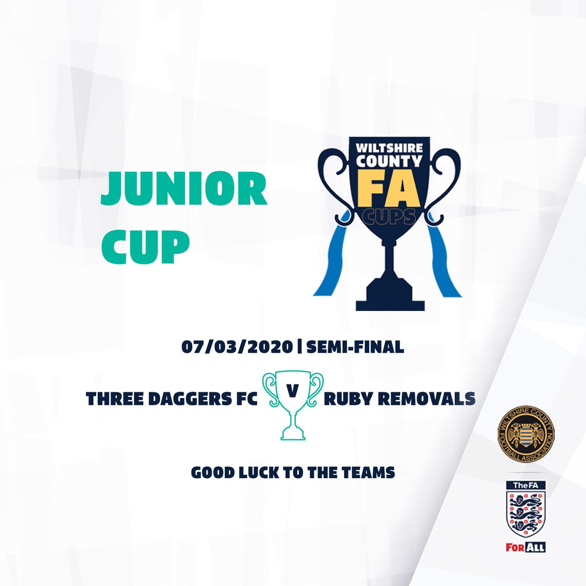 WiltsCountyFA's tweet image. 🏆It's the semi-finals of the Junior Cup today.

Good luck to @fc_daggers and @RemovalsRuby ⚽️

#WiltshireCountyFACups #JuniorCup

wiltshirefa.com/cups-and-compe…