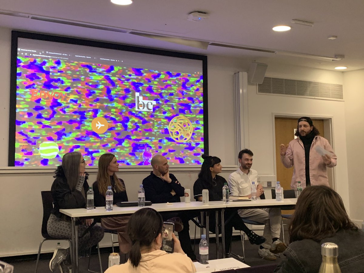 aljaparis's tweet photo. Paradigm shifts in contemporary visual culture: as explored through the works on view at curatorial projects for the Wrong Biennale by #SpecterWorld, #OffSiteProject & @digitalartres moderated @RafaelSchacter @ucl https://t.co/K1Kt9KQ6qs