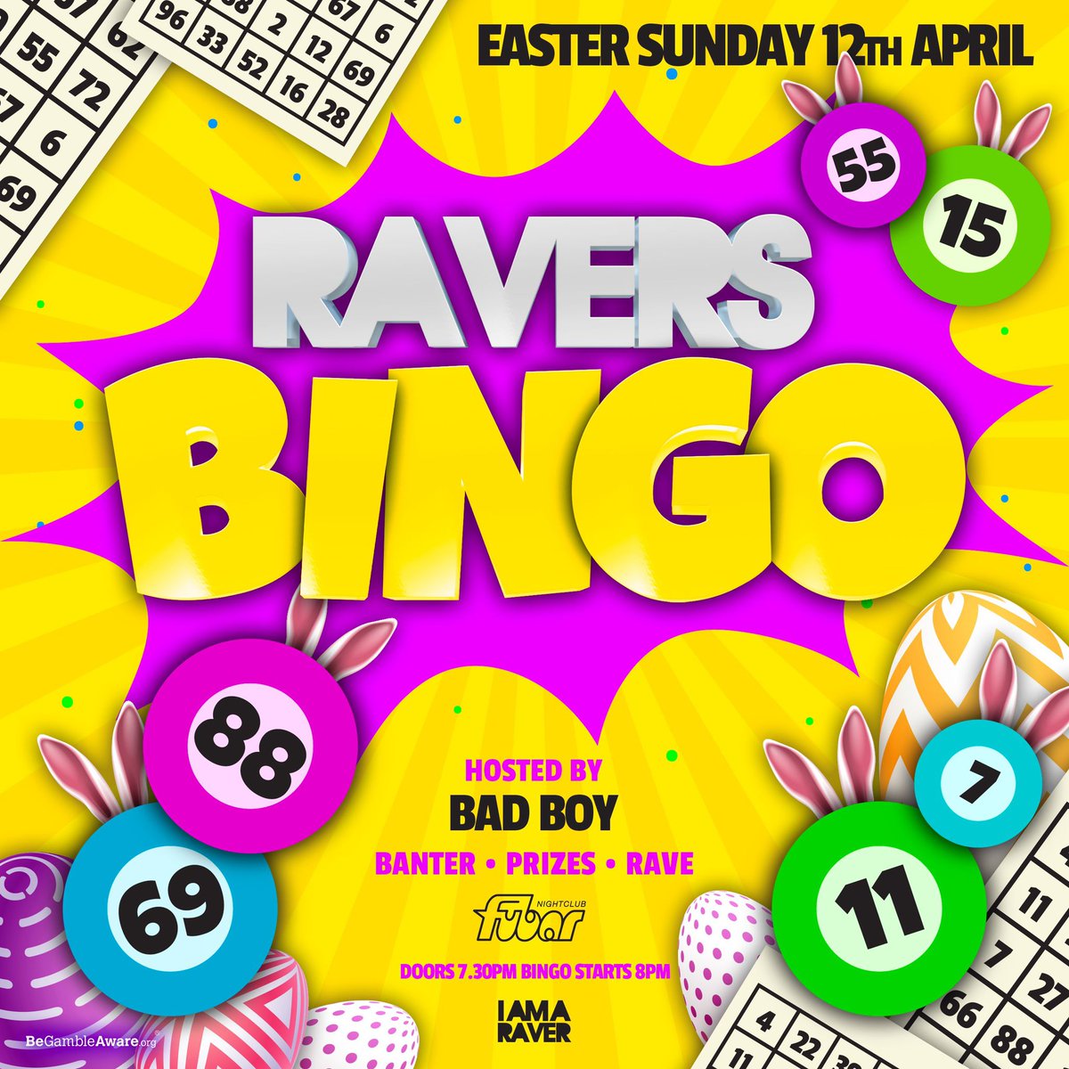 Easter Sunday <a href="/IAmARaverEvents/">IAmARaver</a> are bringing Ravers bingo to Fubz ❤️ a night of sheer banter get involved!