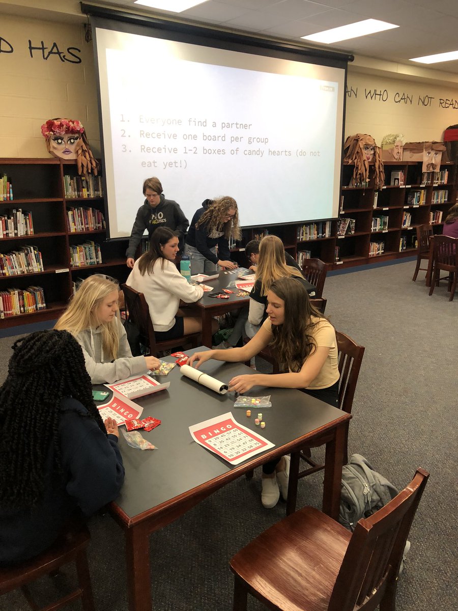 HRHS_AoHT's tweet photo. Enjoying the freshman takeover Academy all meeeting.  Playing some bingo. What a fun activity with the group.  Candy for prizes are always a great idea!! https://t.co/xRZit213zU