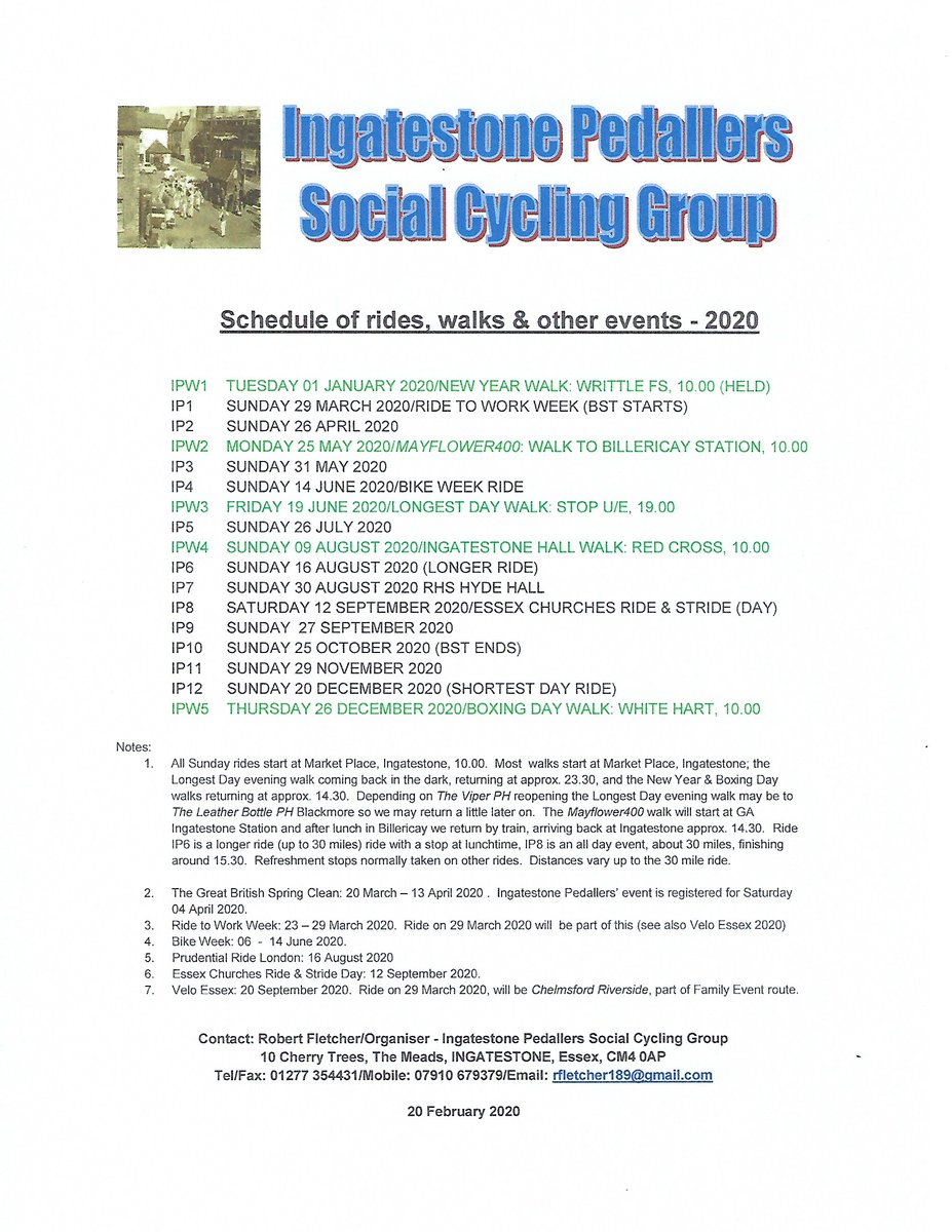 FryerningFrame's tweet image. #IngatestonePedallers 
Rides Walks &amp;amp; Events for 2020 and the first organised ride coming up for 2020 on Sunday 29.03.2020
@LovetoRide #RideToWorkWeek @ChelmsCouncil @KeepBritainTidy 
@VeloEssex