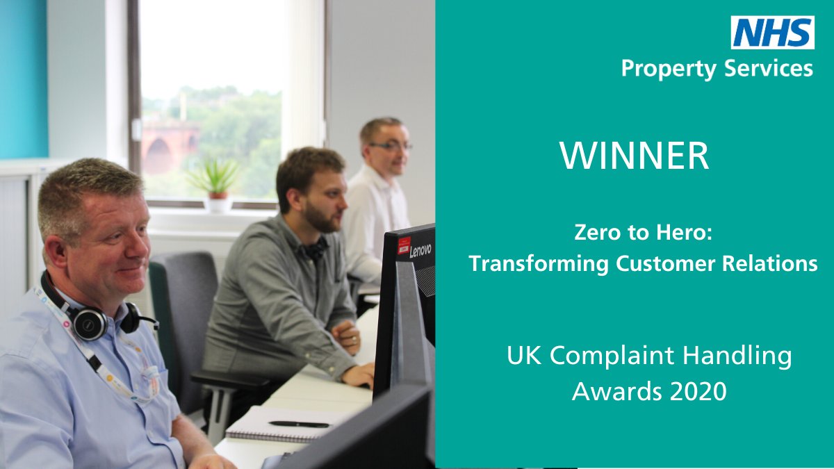 NHSProperty's tweet photo. We’re thrilled to have won for our #FMHelpdesk transformation at yesterday's @UKCHAwards. A huge congrats to the team for their hard work on this project and their focus on driving excellent customer service. Learn about our journey: https://t.co/cEAytGAcqF #UKCHA20 https://t.co/1ymfNODASq