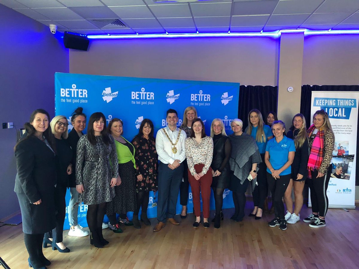 jacqui_pope's tweet photo. An absolute pleasure to be part of this amazing team,putting our people at the heart of everything. Graduation day for over 50 students  who successfully completed one of our leisure employment academies in partnership with @belfastcc @danielbakersf #InternationalWomenDay2020 https://t.co/463U4NKmvi