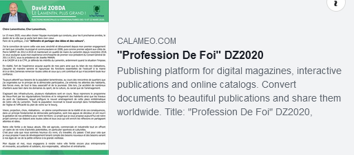 Batir Le Pays Martinique vous invite à consulter en ligne la " PROFESSION DE FOI " de notre candidat Zobda David

calameo.com/books/00617447…

#villledulamentin #lelamentin
#lelamentinmartinique #lamentin
#municipales2020 #electionsmunicipales2020
#lelamentinplusgrand