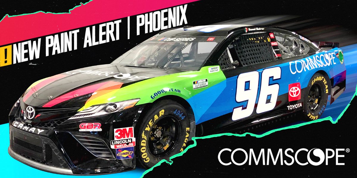 CommScope's tweet image. #ICYMI – Check out our (and @gauntbrosracing) No. 96 #Camry making its debut @phoenixraceway. She’s a beauty!  #vroomvroom #NASCAR | #TeamToyota.