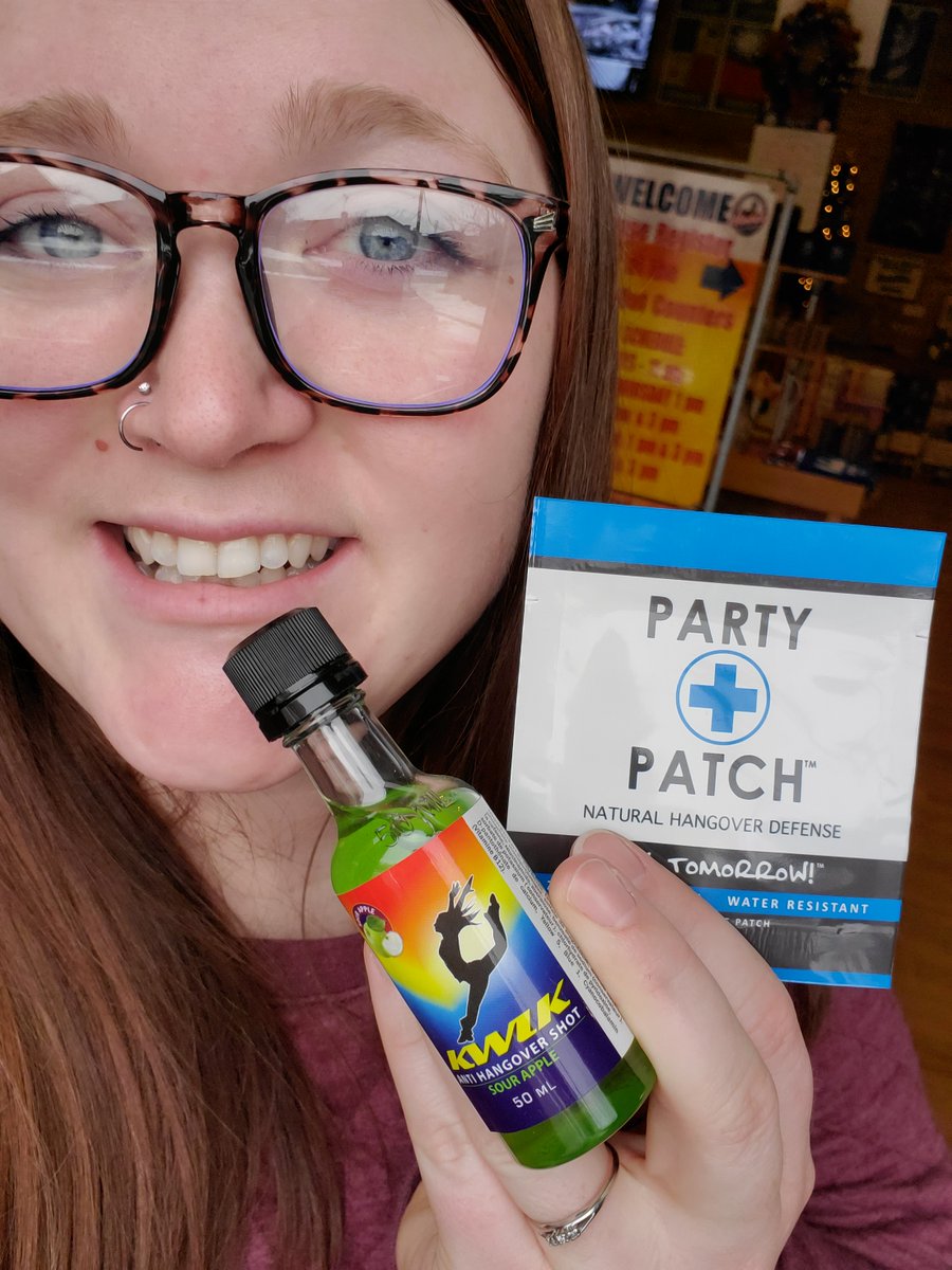 MinhasCraftBrew's tweet photo. To all fellow party people doing the Celtic Pub Crawl here in Monroe, WI tomorrow. Come get prepared today or tomorrow morning with a Party Patch or KWIK Anti-hangover shot. https://t.co/wVmXAvuezX
