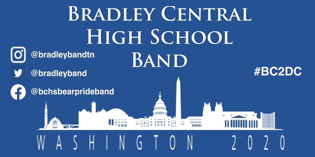 BradleyBand's tweet photo. We are looking forward to our trip to DC next week. Be sure to follow us on the trip using on social media. #BC2DC https://t.co/wwdGyD5DOk