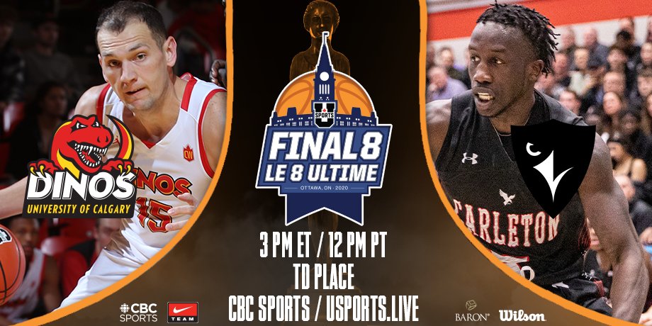 🏀2⃣: <a href="/UCDinos/">UCalgary Dinos</a> v <a href="/CURavens/">Carleton Ravens</a> 

🗺️: <a href="/TD_Place/">TD Place</a> 
🖥️: <a href="/cbcsports/">CBC Sports</a> bit.ly/2VPpfcR (EN), USPORTS.live (FR)
🕒: 3PM ET / 12PM PT

#ChaseTheGlory | #ViserHaut