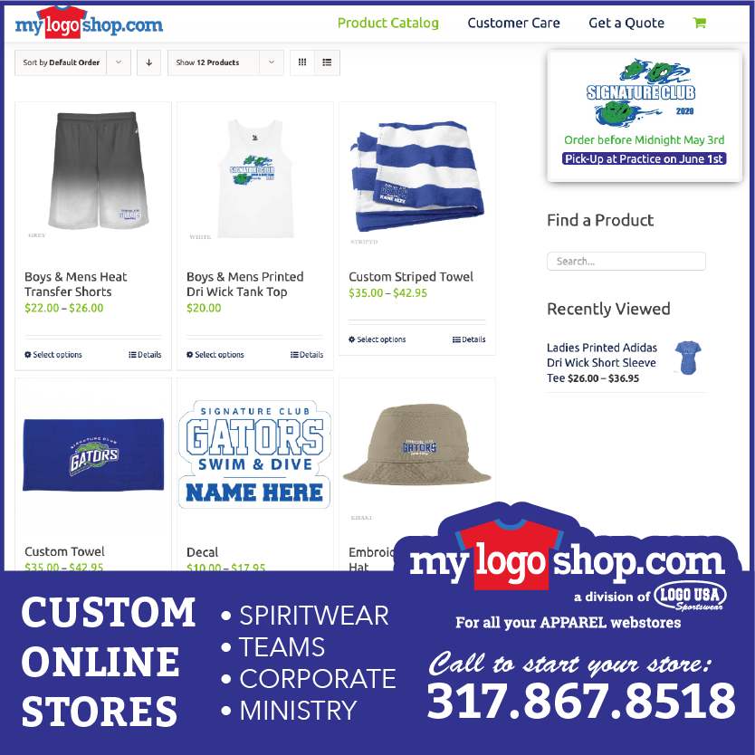 Tired of the hassle with spirit wear order forms? Let us do an online web store for you! Give us a call at 317-867-8518 for more details!