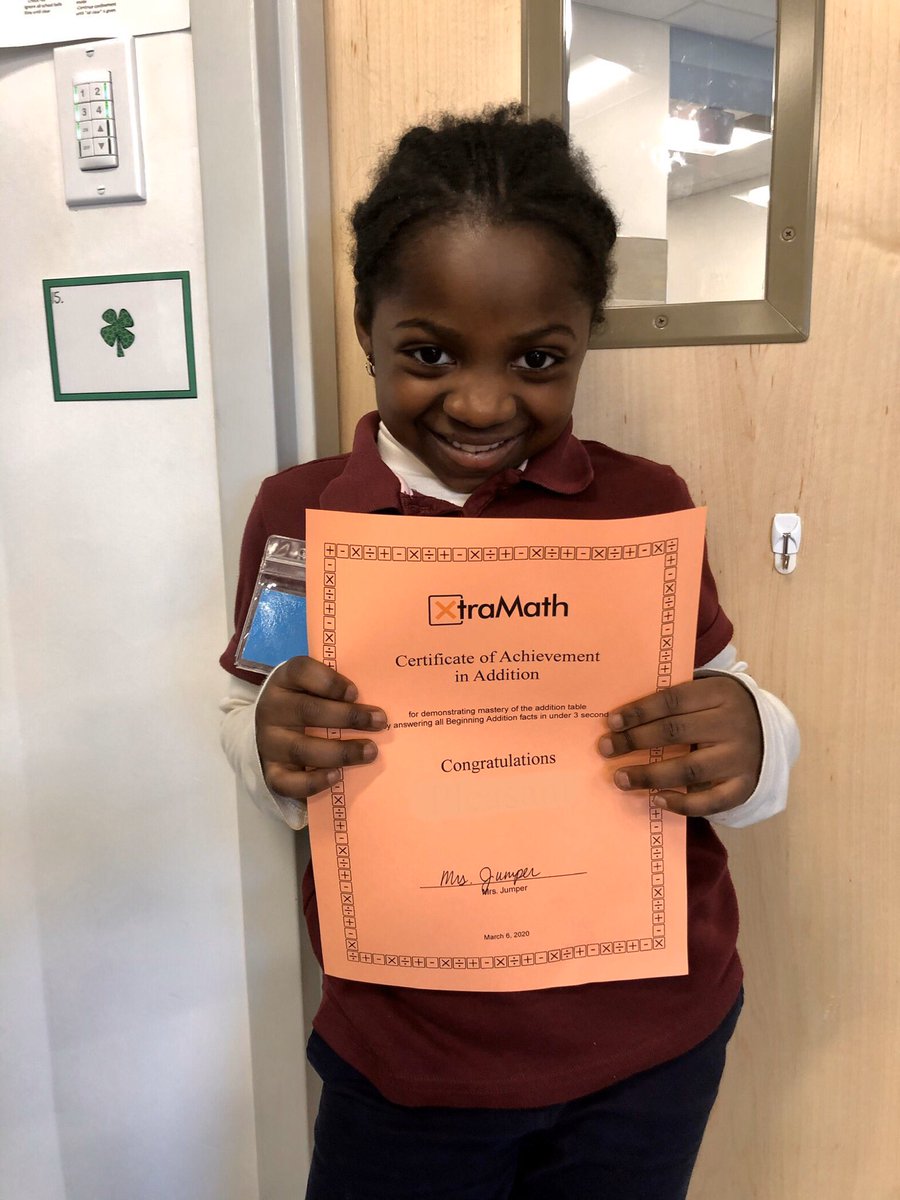 ajumper24's tweet photo. This brilliant young lady knows her addition facts in 3 seconds or less! Now on to subtraction! @CISDDietz #thisisdietz @XtraMath_US https://t.co/hzpPtWsiqk