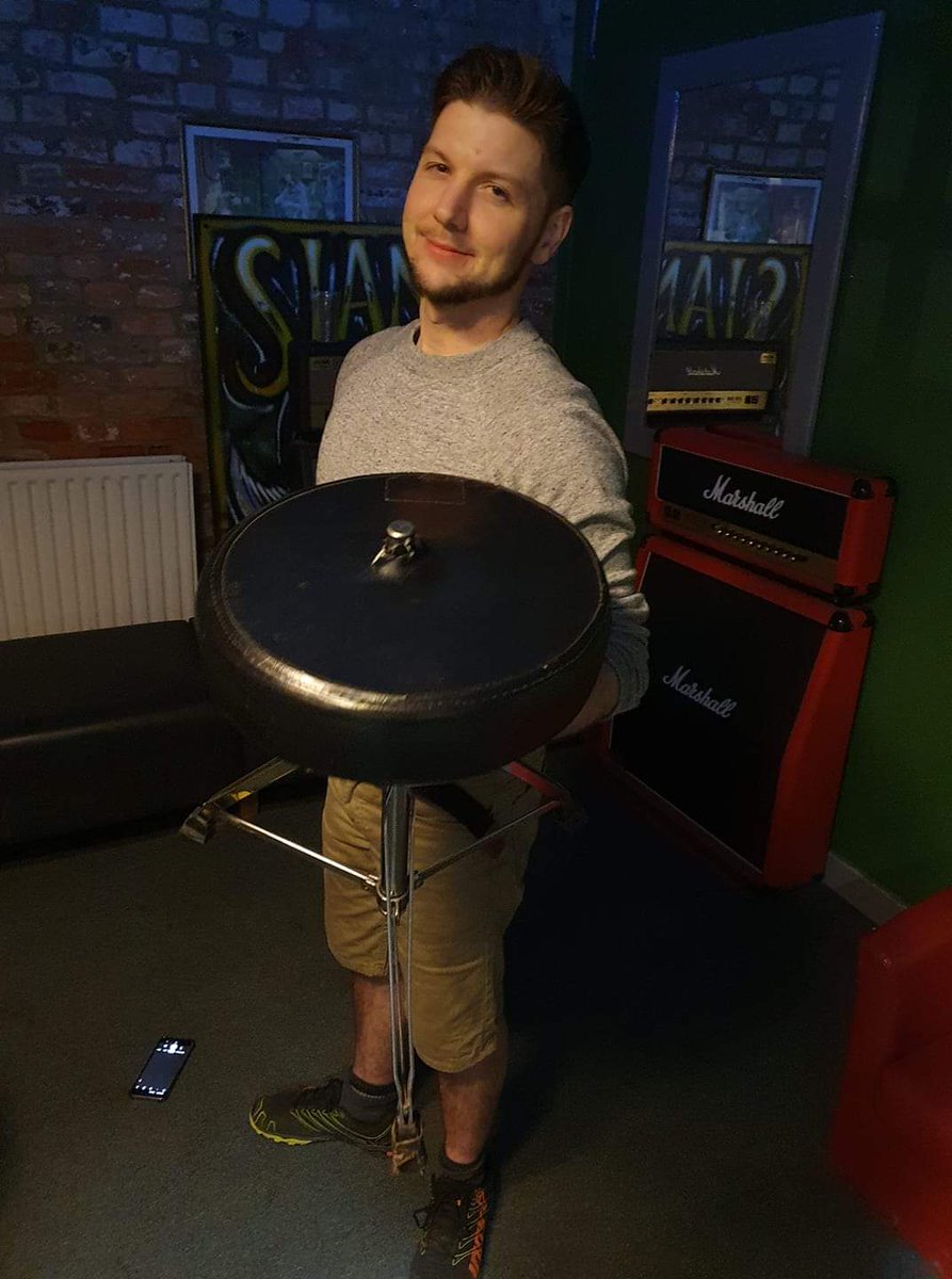 Dan has modified his stool...anal stimulation being paramount to a great drumming performance!