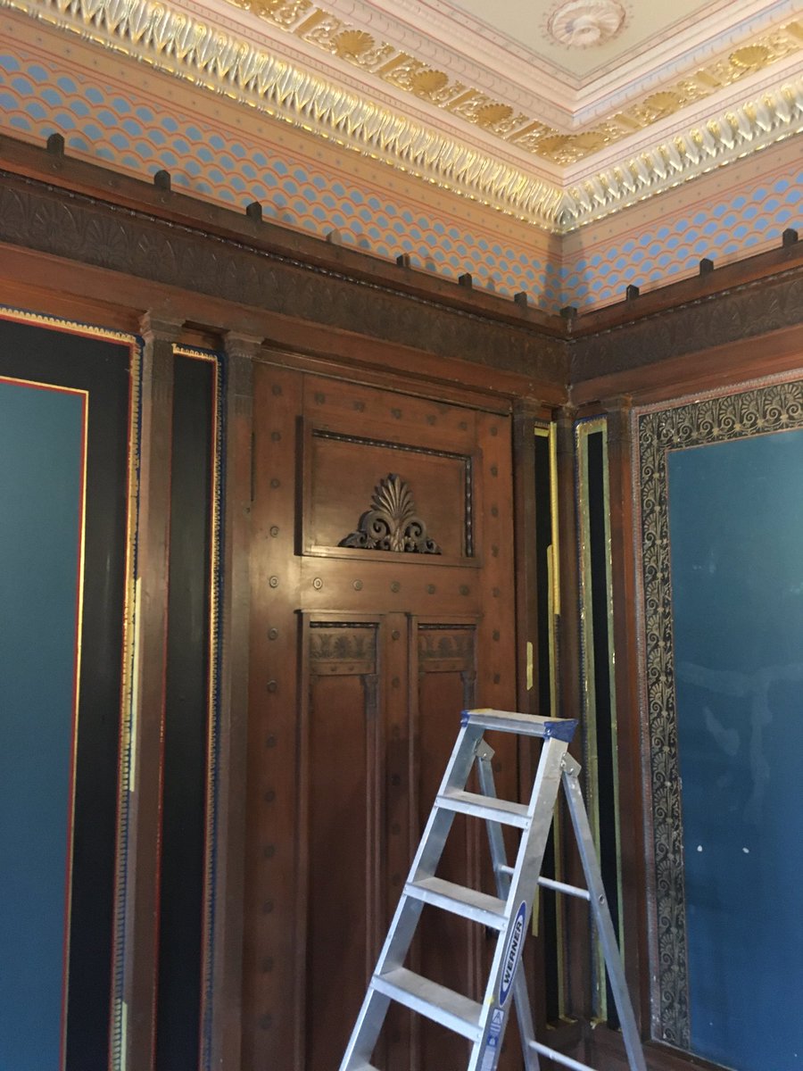 Holmwood a pause in the restoration this afternoon. The room feels of a moment and a style both past and present , lovely. <a href="/IanRHS/">Ian Howie</a>⁩ ⁦<a href="/N_T_S/">National Trust for Scotland</a>⁩