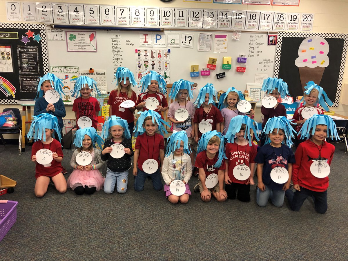 UmatillaElem's tweet photo. Mrs. Strem's Kindergarten "Things" enjoyed Green Eggs and Ham this morning. #DrSeussWeek https://t.co/a1sVNs9vj6