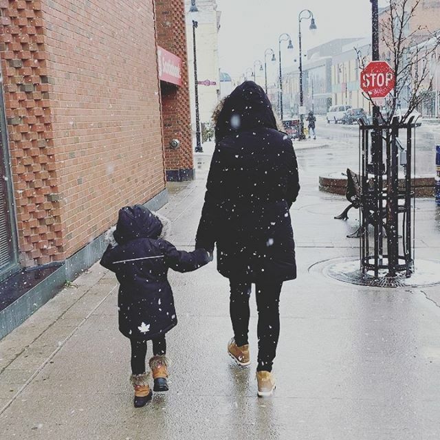 Love spending some quality time with these 2, walking down the streets of St. Catharines #snow #downtown #walking ift.tt/2PTMJdj