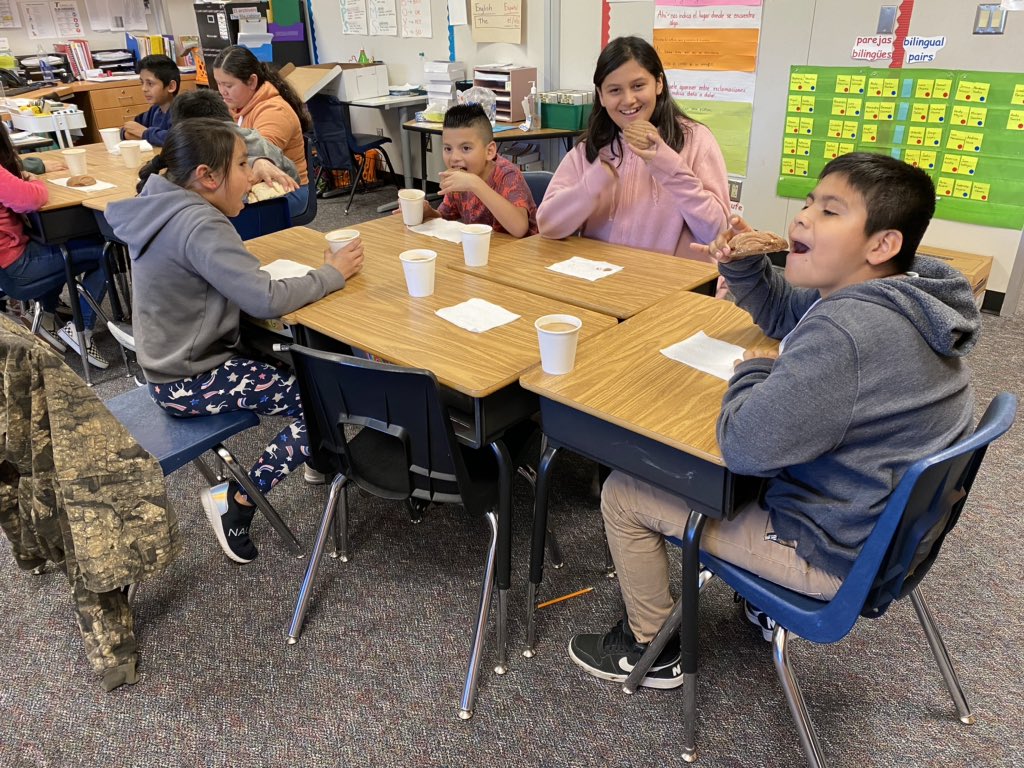 misskolive's tweet photo. We’ve been working hard on strategies all year for revising texts. It only made sense to treat our students to some conchas and chocolate abuelita. #DestinationExcellence #RESMagic https://t.co/xEiVBigWks