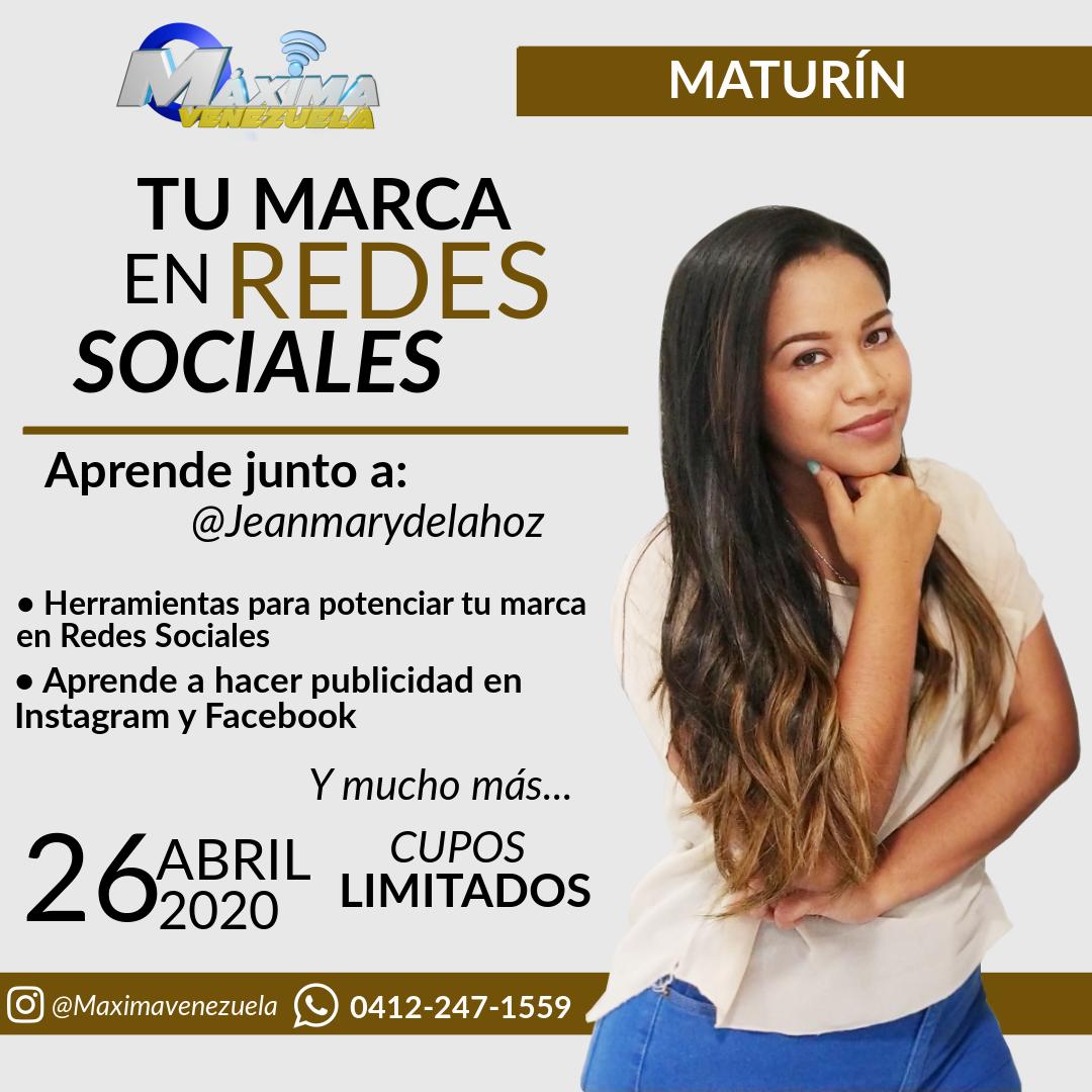 MaximaVenezuela's tweet photo. Para #Maturin   también llevaremos nuestro Taller de RRSS  " Como hacer publicidad en Facebook e Instagram desde Venezuela https://t.co/qiLHT0HJJe
