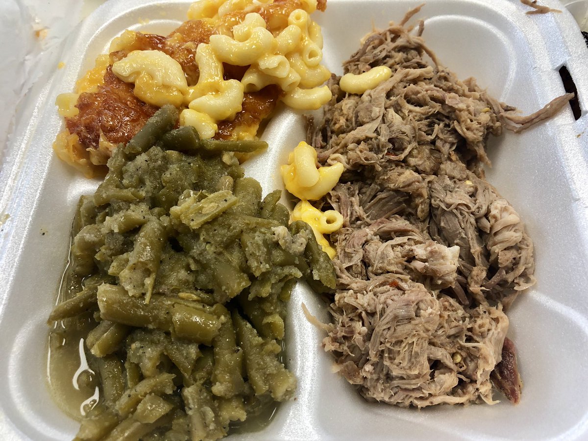 CharlieB_SC's tweet photo. #bbqtour continuing to follow @mossr stops as I go.  @BackyardBBQPit is spot on! #DurhamNC #RealWood #PitCooked #Ribs #BBQLife Mac and Cheese and hushpuppies are best I’ve ever tried! Great Eastern NC slaw! https://t.co/eDXlR4XlHe