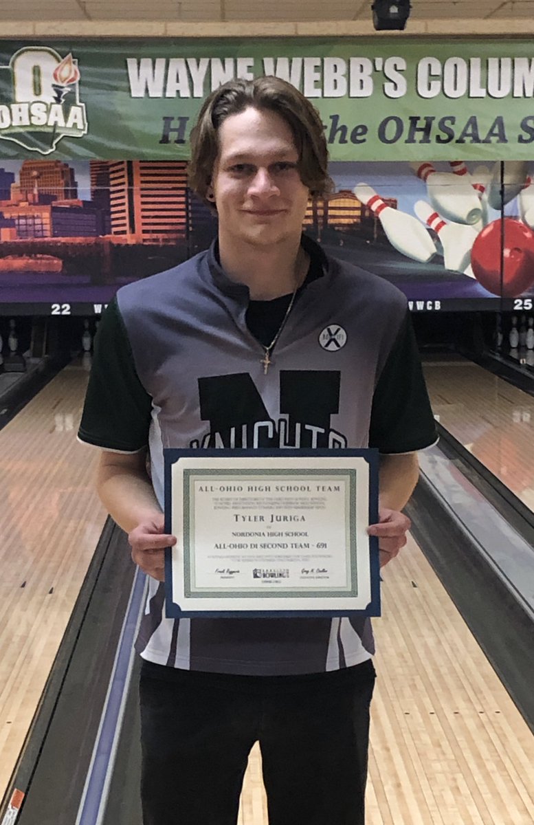 NordoniaBowling's tweet photo. @TylerJuriga is 2nd team All Ohio placing 6th with a 691seeies. Great bowling today!!!!! https://t.co/Nhy5JzFXvV