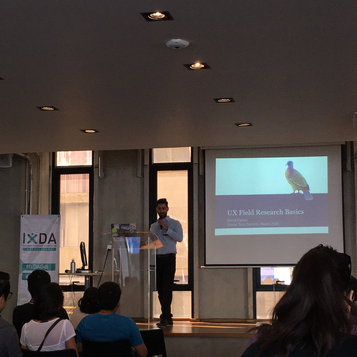morville's tweet photo. Kicking off ⁦@IxDAGDL⁩ Digital Tech Fest in Guadalajara with ⁦@dafark8⁩ https://t.co/h2s9K4qcVH