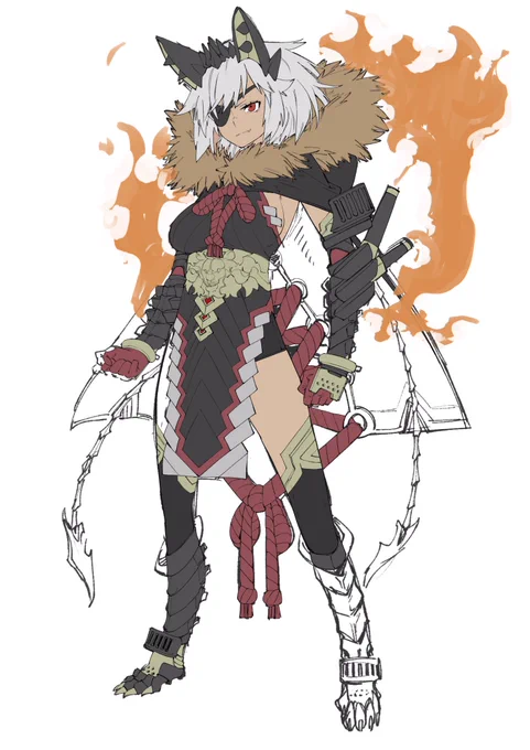イラストとして見るとなんの面白味もない何かができつつある… 