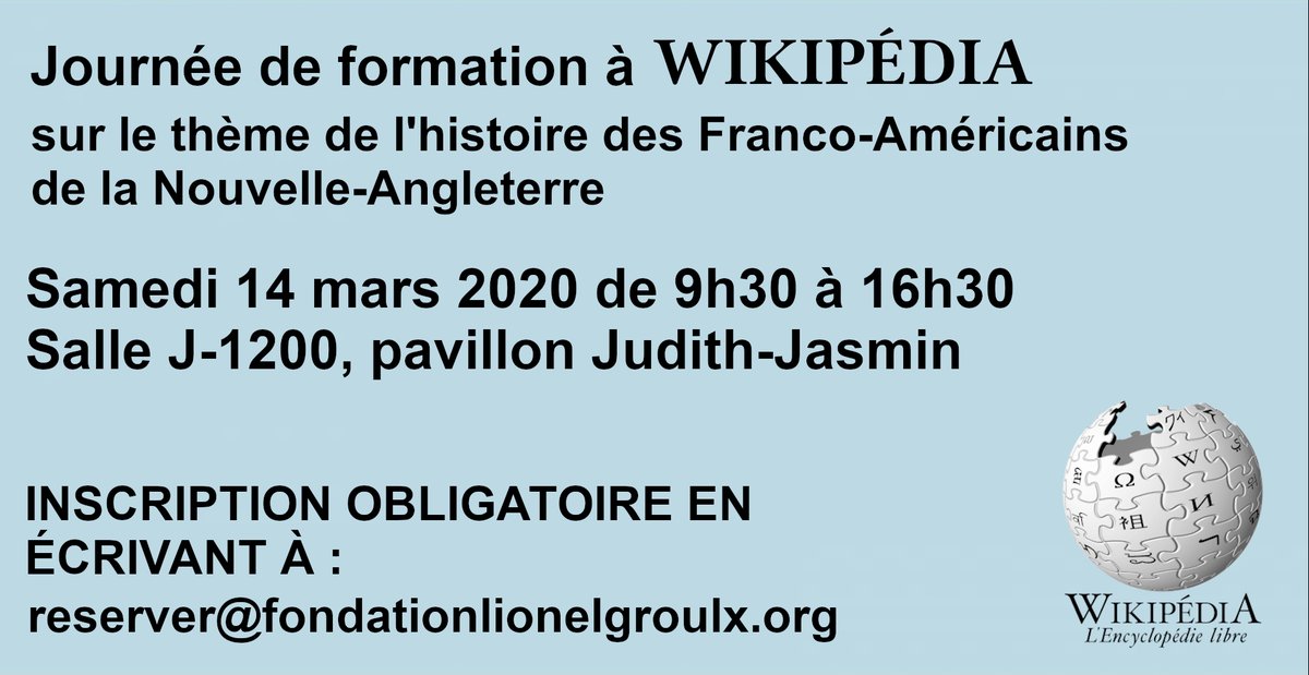 _Acfas's tweet photo. En partenariat avec la Chaire pour le développement de la recherche sur la culture d’expression française en Amérique du Nord et @Histoire_UQAM, la @fondlgroulx vous convie à cette journée contributive #Wikipédia pour le mois international de la contribution francophone. https://t.co/b89GPXzgn5