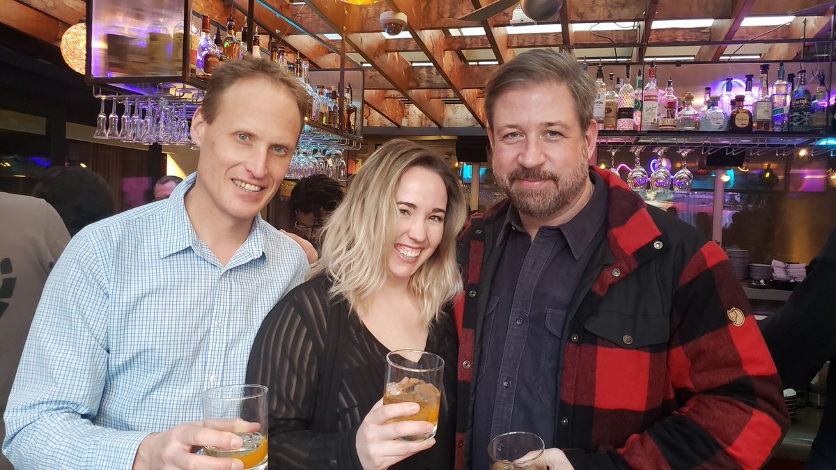 CDNWhiskyDoc's tweet photo. A rare site. In Toronto with @davegrantmitton and @ClaireFreel our #Canadianwhisky Ambassadors. A Master Class @thedrakehotel with over 50 industry professionals. Geeking it up with #whiskyscience. @CorbySW @JPWisersCA https://t.co/ItaJwNkbCe