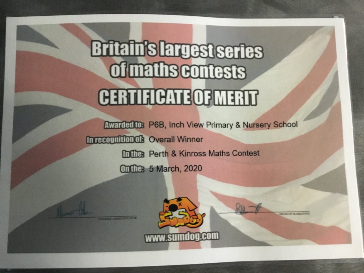 InchViewPS's tweet photo. P6B have won the Perth & Kinross @sumdog Maths Competition! Also achieving the Daily Winner Award for the highest number of correct answers. Absolutely fantastic work from the whole class. You are an awesome bunch!
#sumdog #challengeyourself #mathspractise #proudofyou https://t.co/q8ZjsEghu9
