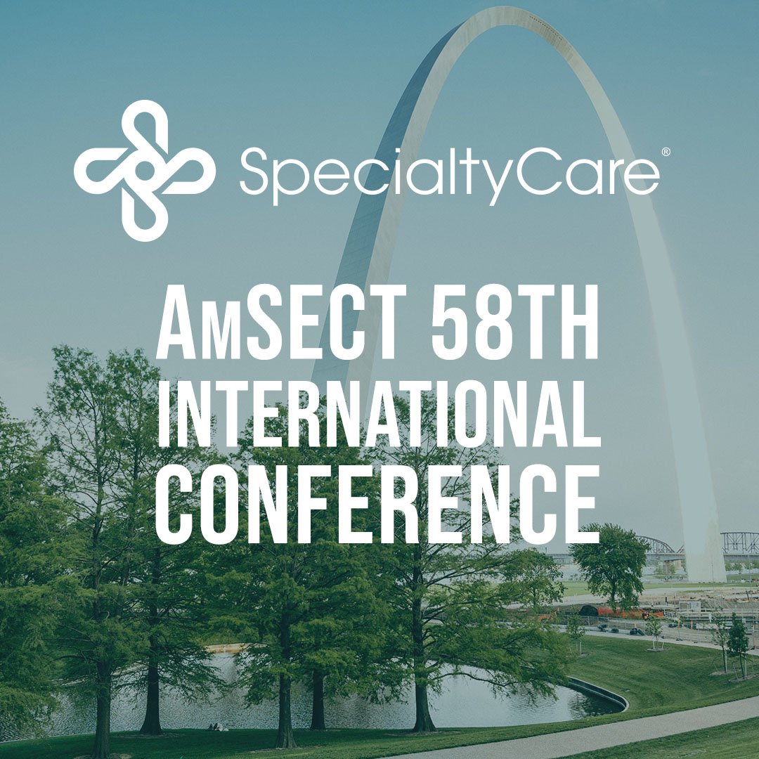 SpecialtyCareUS's tweet photo. We are thrilled to be attending the #AmSECT 58th International Conference in St. Louis, MO, March 6-8. We’re looking forward to hearing #SpecialtyCare leaders share data and research findings with other thought leaders in the #HealthcareIndustry. https://t.co/avqsLElLGa