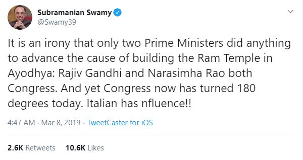 He kept convincing his followers that BJP has done nothing for Hindus, only two Prime Ministers who did something for Hindus were Rajiv Gandhi & Narismha Rao, this was the indirect attack on Modi ji, saying he ignored Hindutva promises. His minions started vile attack on Modi ji.