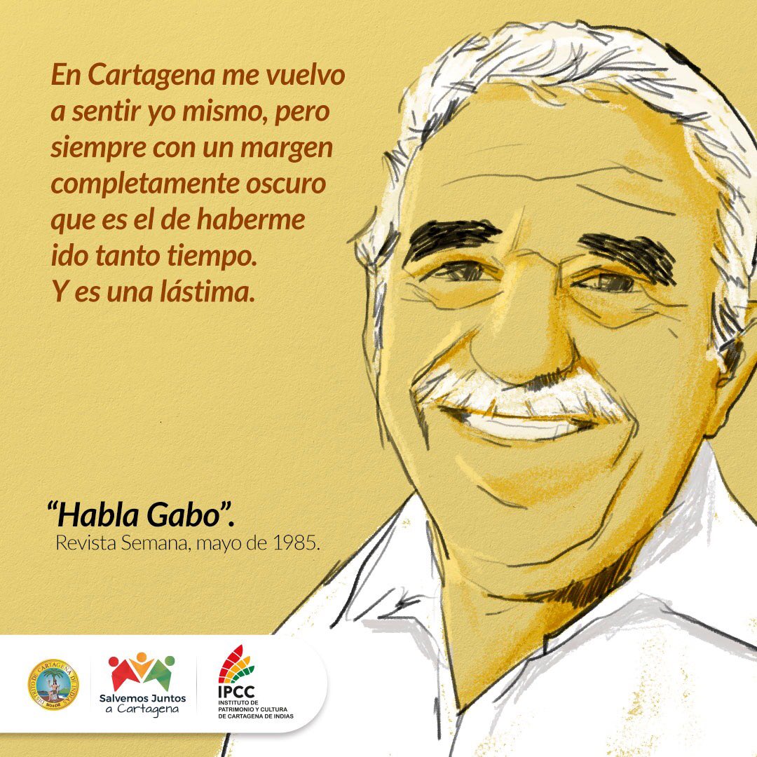 Ipcc_Cartagena's tweet photo. ¡Hoy nuestro Nobel de literatura cumpliría 93 años! Celebramos su natalicio recordando la magia que Gabo encontraba en un lugar que fue su hogar durante muchos años: Cartagena. ¡Feliz cumpleaños a Gabo! 🥳 https://t.co/eflc0GgP5y