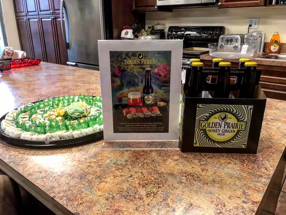 A little sushi and Golden Prairie Homey Ginger pairing for the team at Louis Glunz beer. Happy Friday!! Enjoy the weekend and the weather☀️ #chicagocraftbeer #chicago #honey #ginger #ChicagoIL #chicagoautoshow #chicagofreaks