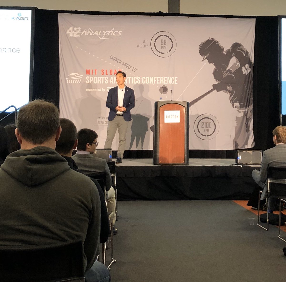 Proud to have <a href="/USASwimming/">USA Swimming</a>’s own <a href="/RussellMark1226/">Russell Mark</a> present at the <a href="/SloanSportsConf/">Sloan Sports Conf.</a> about how data drives Olympic performance! 🙌  

#SSAC20 | #RunTheNumbers