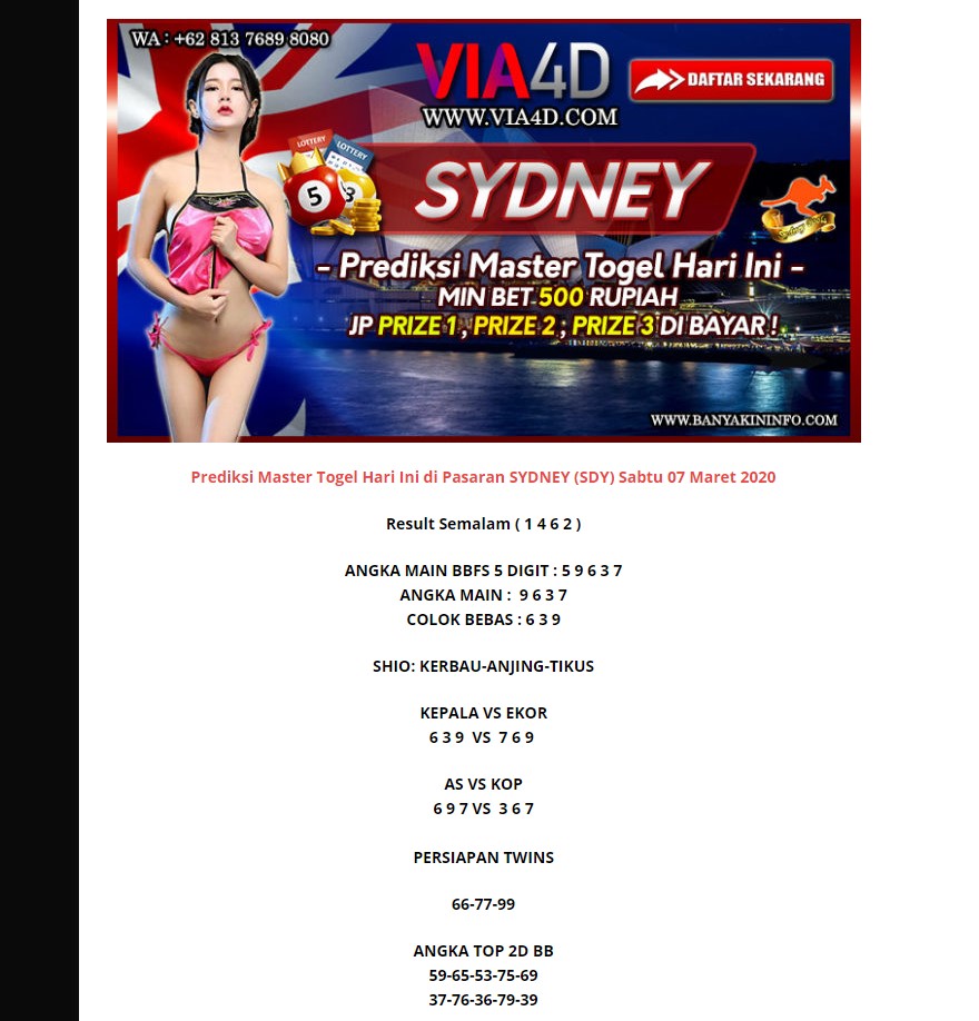 banyakininfo's tweet photo. @IndraSa90628741 Predikisi Togel Sydney  Untuk Besok  Sudah ada yah bosku
Untuk info lebih lanjut silahkan bukak link Di bawah ini 
yah bosku ☺
https://t.co/s8FE5OzppK

#VIA4D #TOTOSGP #TOTOHK #TOTOINDONESIA #HKPOOLS #DATASGP #DATAHK #PREDIKSIANGKAHARIINI #KABARAUSTRALIA #BANYAKININFO #PREDIKSHK https://t.co/XcCunH2z3a