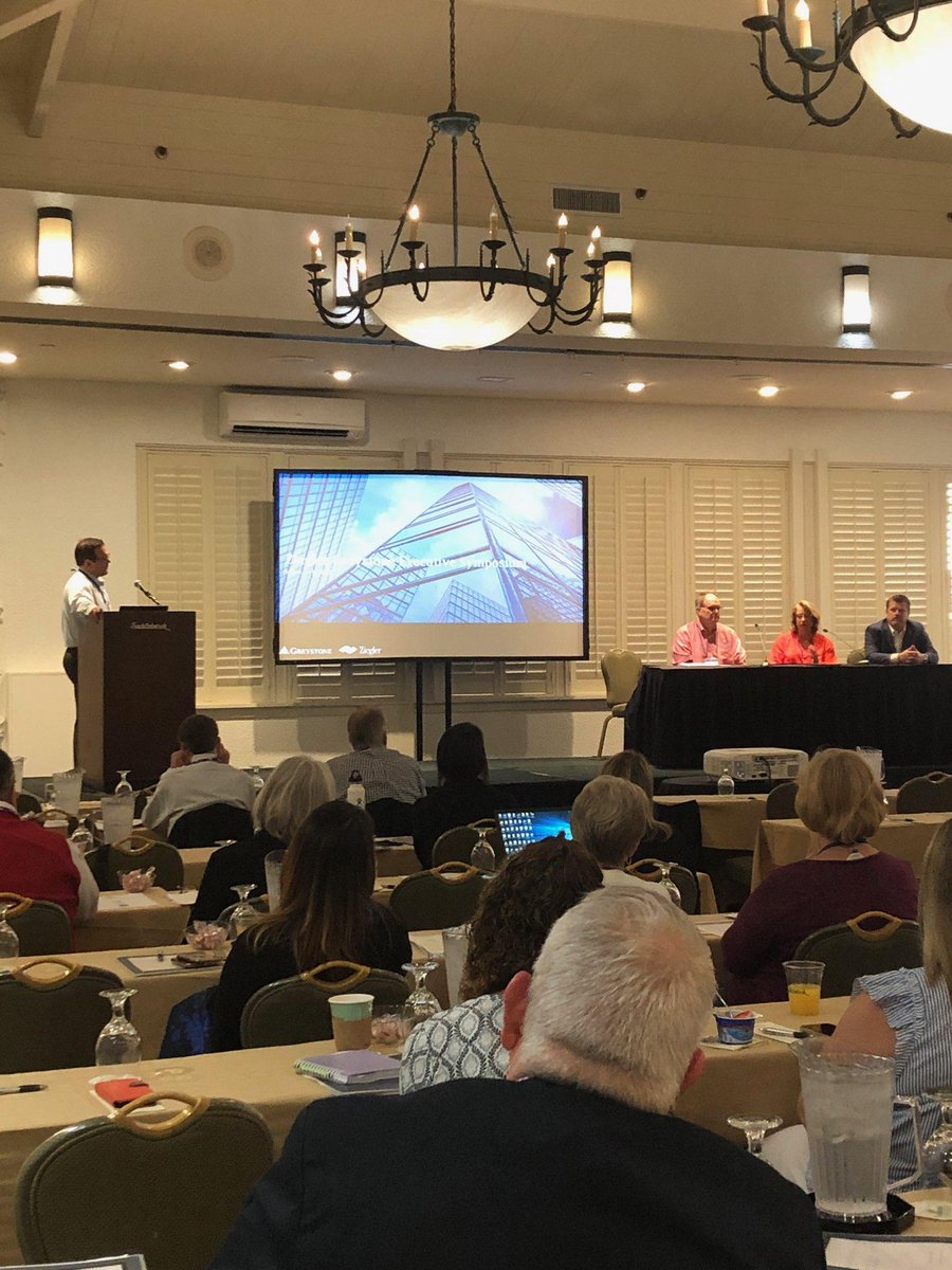 Greystone First VP Justin Spooner moderates a panel discussing how the Coronavirus may affect our industry. Panelists include Bill Taylor of PMMA, Justine Vogel of <a href="/riverwoodsrc/">RiverWoods</a>, &amp; John Dattilo of BHI Senior Living. <a href="/Ziegler_Co/">Ziegler</a>