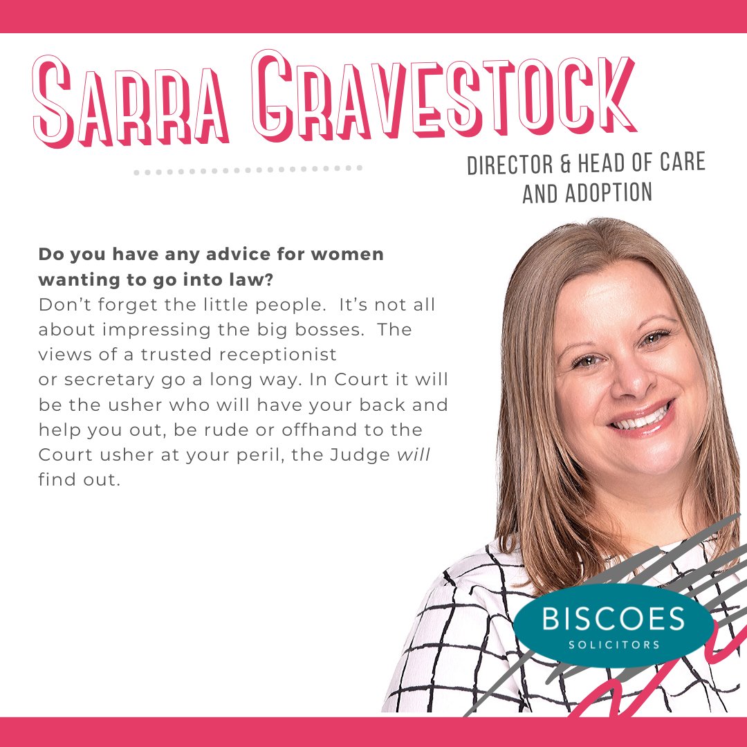 Biscoes's tweet photo. Sarra is one of 4 female Directors at Biscoes, as well as head of the Care &amp; Adoption team. She's a great advocate for #InternationalWomensDay but still believes there is "much to be done" in respect of women's rights. Read Sarra's Q&amp;A below and comment if you have any questions! https://t.co/nxCkGXHdX7