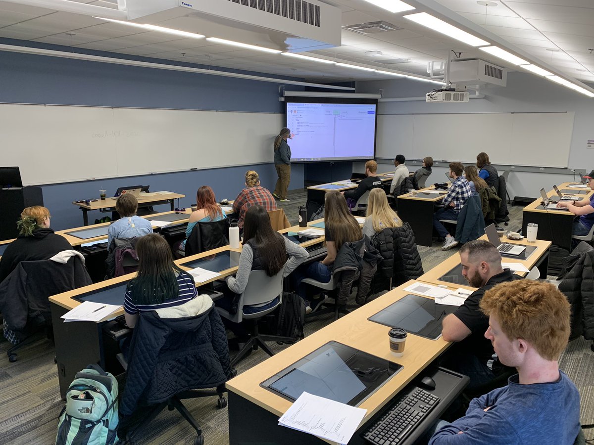 DeltaVCode's tweet photo. Today we are having a great time at @CornellCollege where Craig is teaching HTML and CSS to students majoring in Elementary Ed, Physics, Economics, International Studies, English Lit, Pyschology, and more. Code is everywhere! #Code101 #InnovationInHigherEd #EdTech https://t.co/M7inOZAmvw
