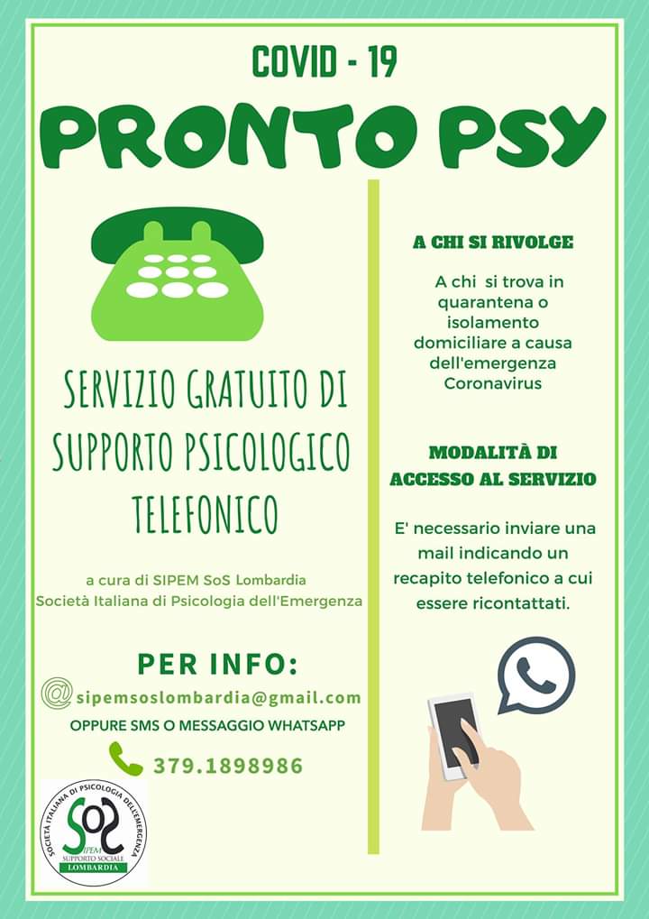 Anche SIPEM SoS Lombardia ha attivato numero per supporto psicologico cittadini e sanitari coinvolti nell' #emergenza #coronavírus #Covid_19. Istruzioni su come accedervi nel volantino