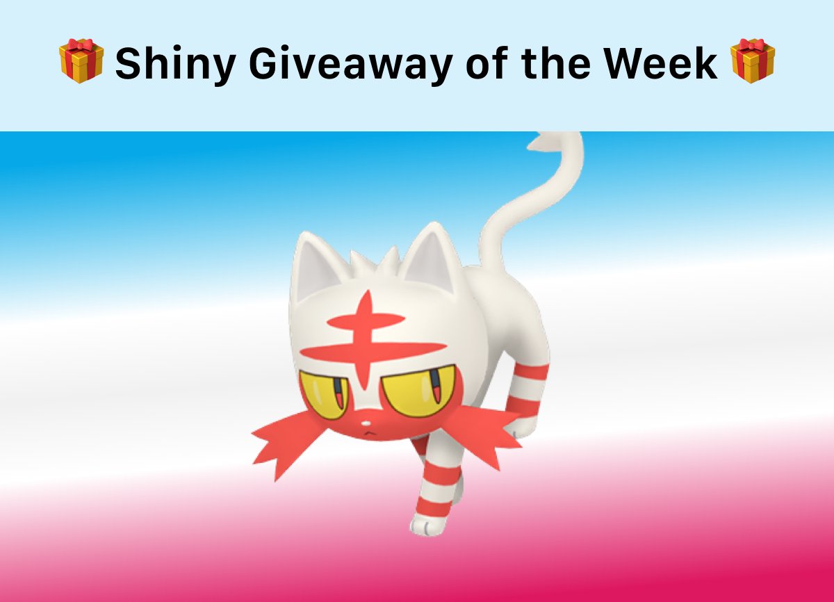 🎁 Shiny Giveaway of the Week 🎁

To participate:
> Follow us
> RT / Comment / Like this post (or all 3)

This week we give Litten
We also give a Shiny on Facebook &amp; Instagram
#shinypokemon #shinyhunting #shinypokémon #shinypokemonhunter #shinyhunter #shinygiveaway #shinyhunt