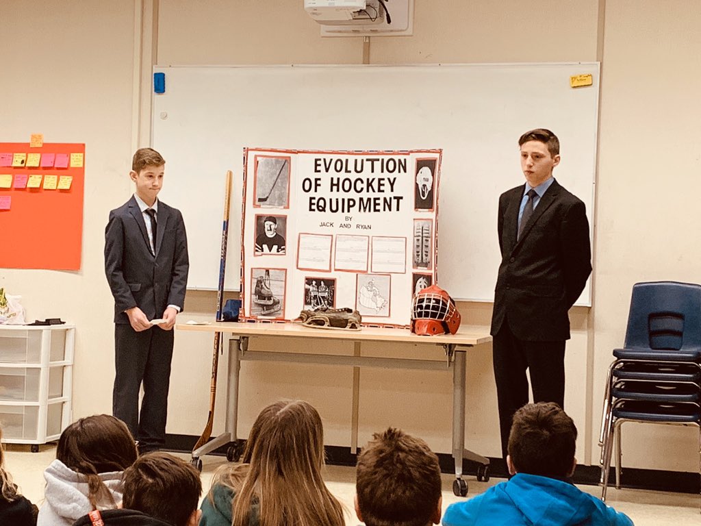 MrsLeCouffe's tweet photo. Strong start to class Heritage Fair presentations with @LeCouffeClass and @LangenAlexis. I look forward to seeing students add to presentations and use feedback for the day of the Fair. @StJosaphat https://t.co/u3t3Pi2AxY