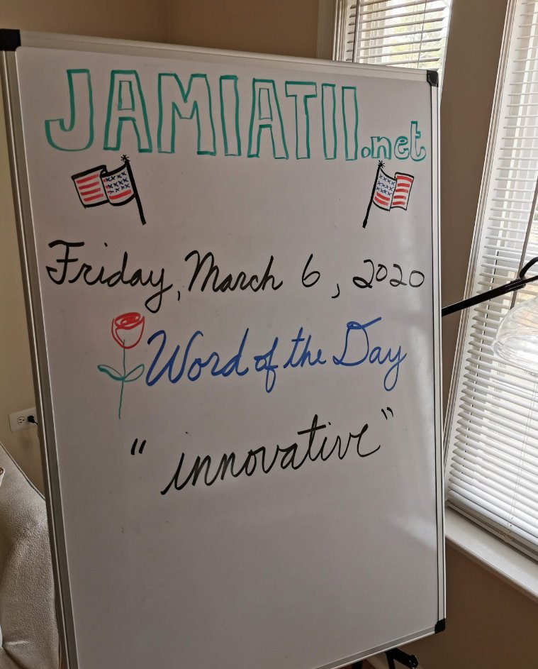 jamiatiinet's tweet photo. #WordOfTheDay: innovative (adj) "introducing new ideas; original and creative in thinking" (Oxford). 

Can you use this word in a sentence? Write your sentence in the comments, and Mr. Roddey will correct it.

#English #انجليزي #AmericanTeacher #TOEFL #IELTS https://t.co/L5peQHVgLR