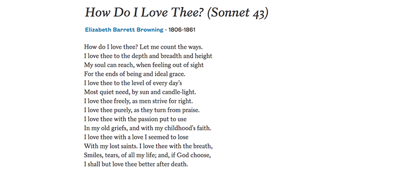 Poets Org How Do I Love Thee Let Me Count The Ways Elizabeth Barrett Browning Born Otd In 1806 T Co Sj6b1slvou