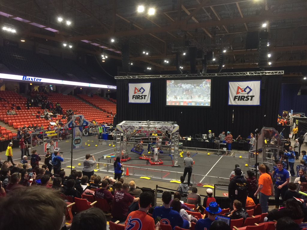 Robovikes3067's tweet photo. Our first match of the Midwest Regional was eventful! Our shooter was operational, but unfortunately, our bot disconnected from our driver station. Looking forward to see how our next match goes! #firstinpires #frcmidwestregional https://t.co/L1jw4my0ua