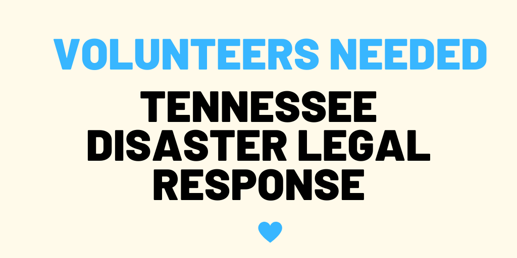 TennesseeBar's tweet photo. CALLING ALL LAWYERS: We need your help! Volunteers are needed to provide legal information, advice and representation to those affected by the recent Middle Tennessee tornado. Use this link to sign up online: https://t.co/zr6YFSb3mU https://t.co/ijfjJXgmjT