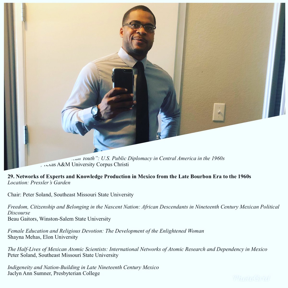 BeauGaitors's tweet photo. Excited to present my research and network in Austin this weekend at SECOLAS. #History #DrGaitors #SECOLAS #Research #AfricanDiaspora #WSSU https://t.co/b4JW4WHiUb