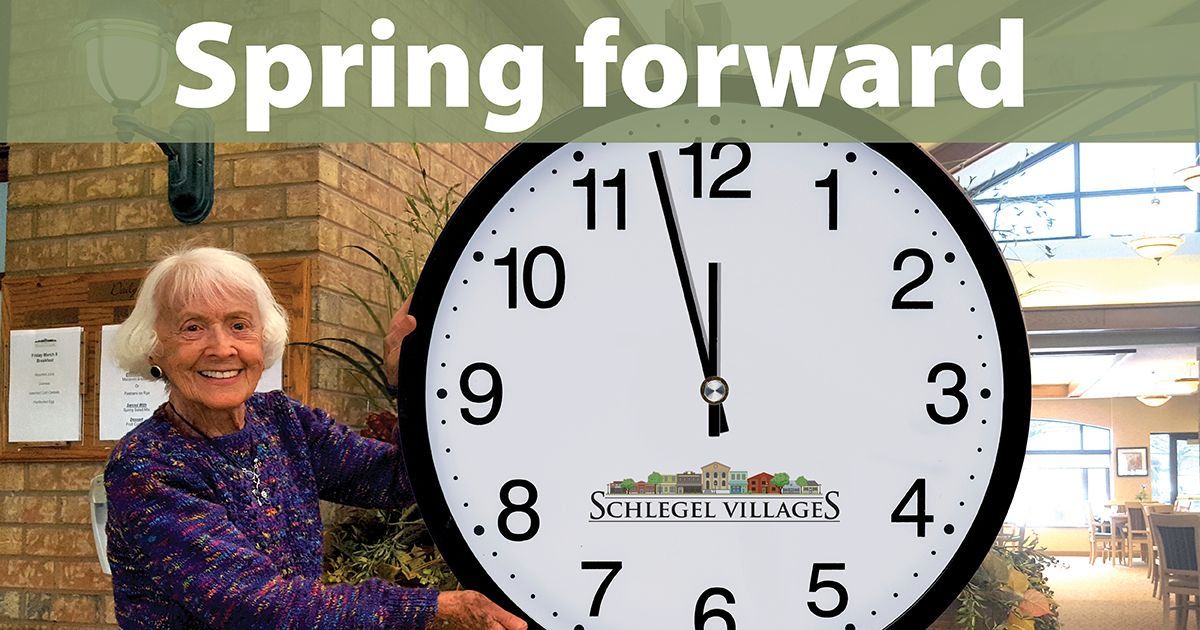 SchlegelVillage's tweet photo. Just a reminder to #SpringForward this weekend (March 8th)

#DaylightSavingTime https://t.co/05D6vhew6I
