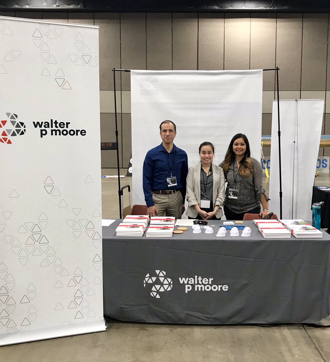 HeatherWPM's tweet photo. Are you #DrivenByTheChallenge? Visit the @WalterPMooreEng career fair booth at the @TEXASCEtweets Student Symposium! #civilengineers #civilengineering #asce #careerfair #collegestudents #texas #txmxASCE20 #txmxASCE #TexASCE https://t.co/yN2KgFzwVo