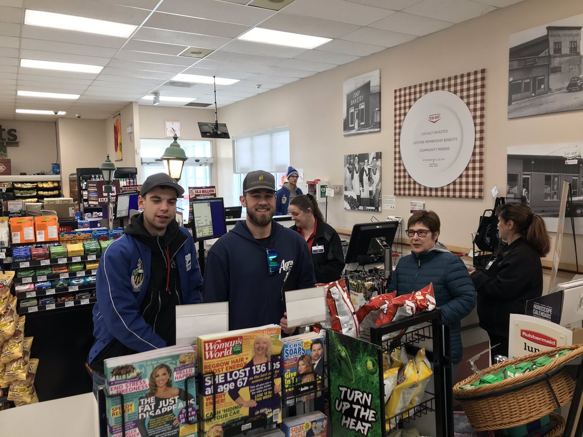 lbossaer's tweet photo. In Davidson right now at @RiverbendCoop grocery store getting donations for @Telemiracle #bedpush2020 town of Davidson is being very generous right now in donations. @UofSAgros @saskaggrads https://t.co/fslHsZTJMG