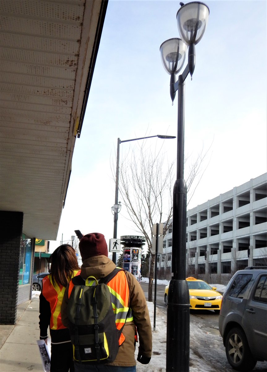 naitlat's tweet photo. Take it to the streets! Exploring streetscape design in #yeg using @WinterCityYEG design principles. Has #winter been accepted on your street? These #nait EDT students will figure it out! @NAIT @NAITSciTech https://t.co/n2Q3iShM9f